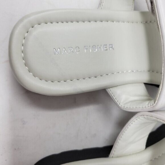 Marc Fisher | Double Strap Cushioned Kina Round Toe Platform Sandals White Gray - Picture 6 of 11